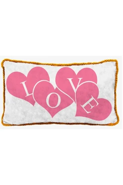 Купить подушку с кантом 30х50 см, с принтом "Love"
