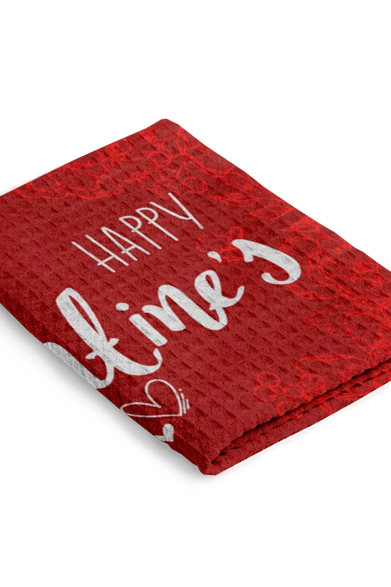 Купить полотенце вафельное 40х70 cм с печатью (Print) "Happy Valentine's day" Купить полотенце вафельное 40х70 cм с печатью (Print) "Happy Valentine's day"