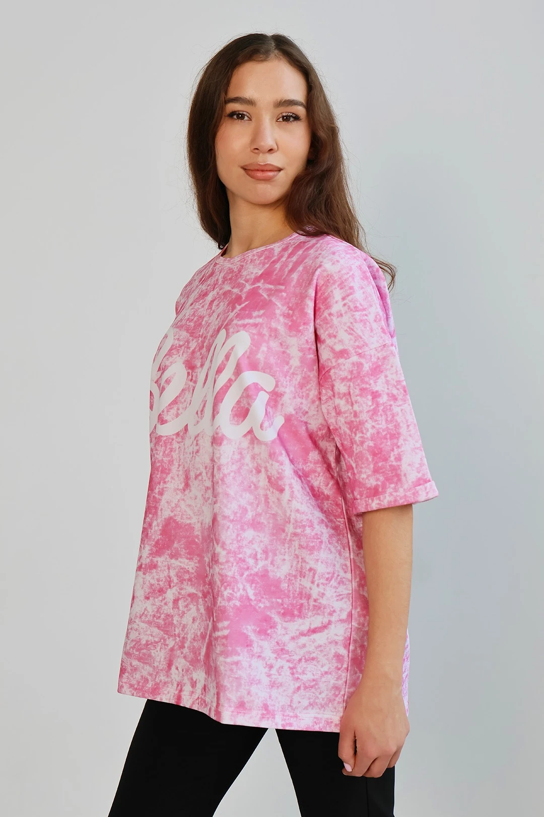 Футболка Бен оверсайз унисекс из футера с полной запечаткой "Hello"#2