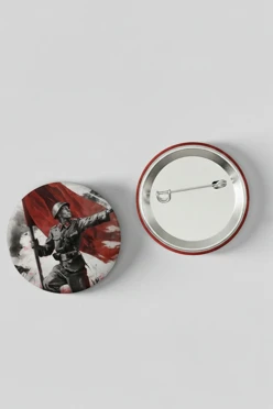 Значок закатной диаметр 44 мм, с принтом "Peaceful dawn"#1