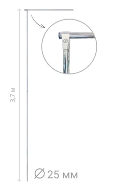 Флагшток Бриз Оптима 3,7 м, джокер-система (хром)#1