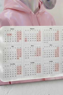 Календарь из полиэстера 40х60 см, клемм-шина 8 мм#2