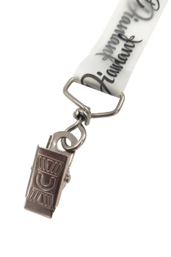 Лента для бейджа силикон ширина 2 см, с клипсой, печать с одной стороны#1