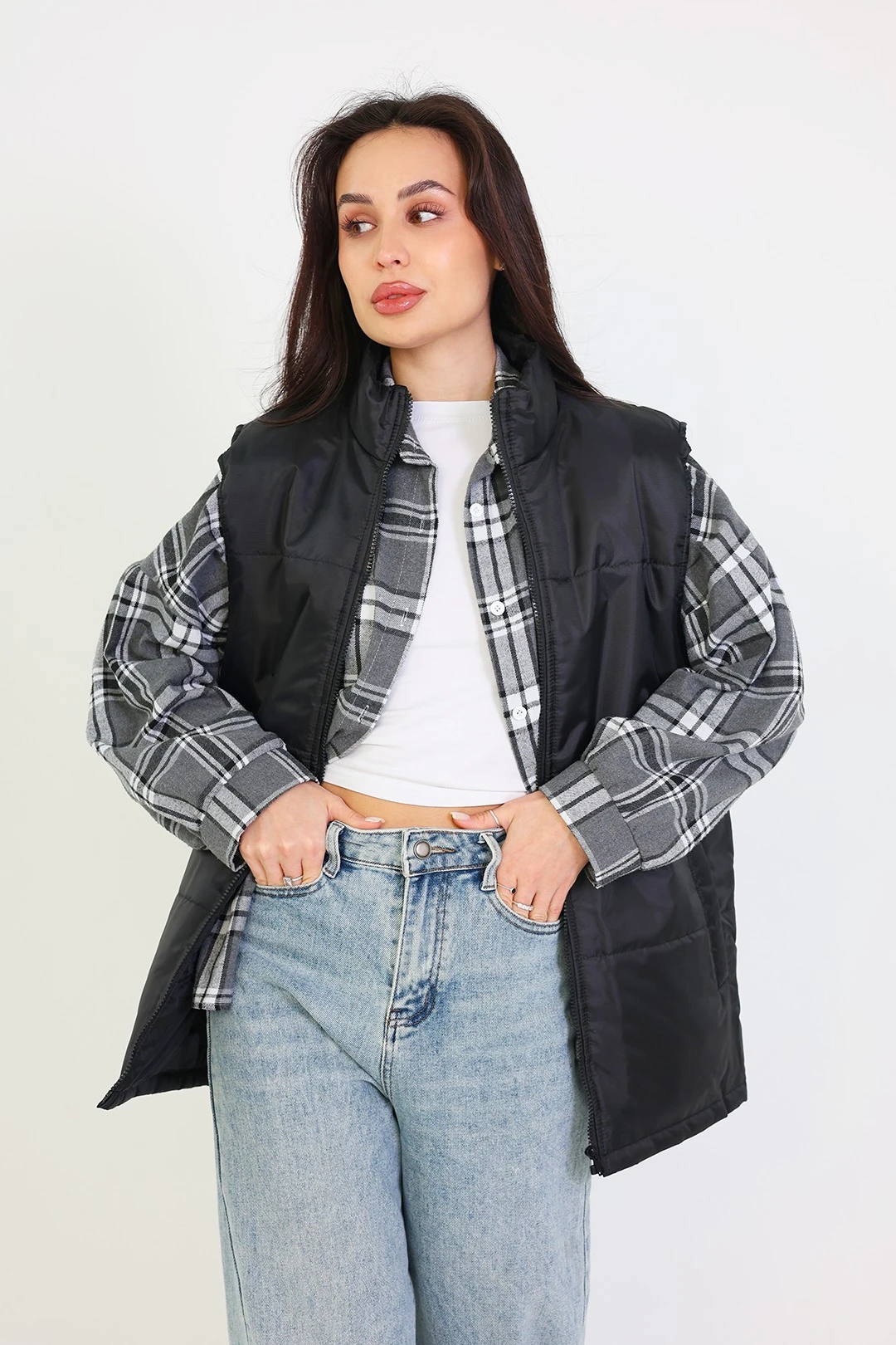 Жилет Оливер унисекс, однотонный черный#1