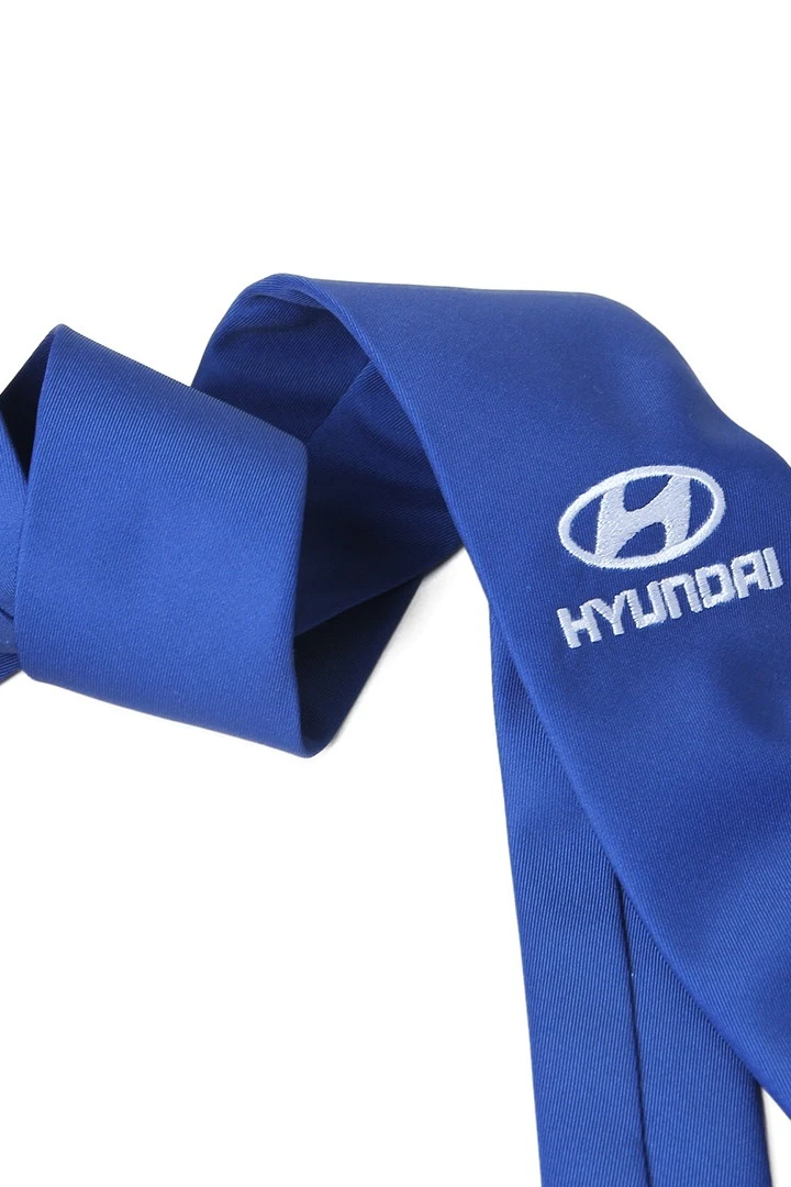 Галстук Босс с вышивкой из адверты мужской, с полной запечаткой "Hyundai"#6 Галстук Босс с вышивкой из адверты мужской, с полной запечаткой "Hyundai"#6