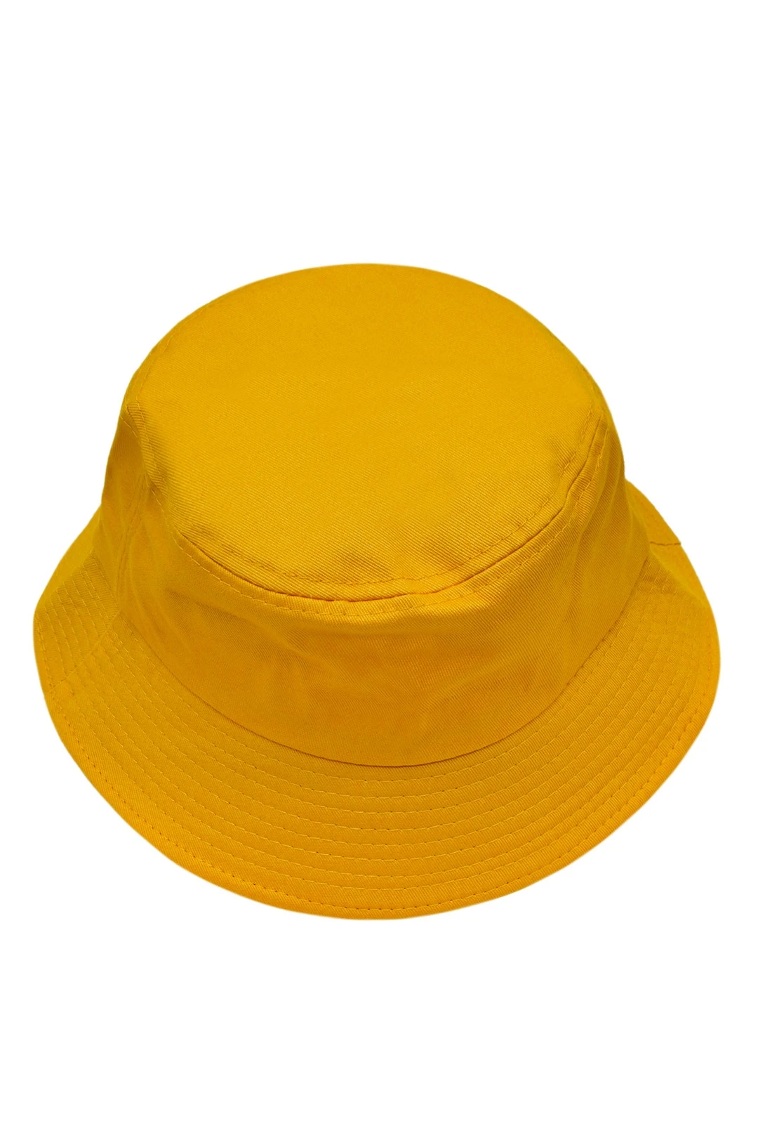 Купить панаму Мадрид из греты с узкими полями, однотонная желтую