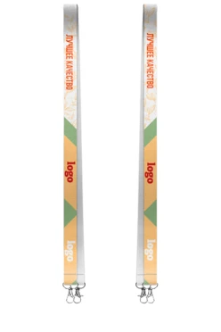 Купить ленту для бейджа репс ширина 2,5 см, с двумя карабинами-люкс, с печатью  "Logo 2"