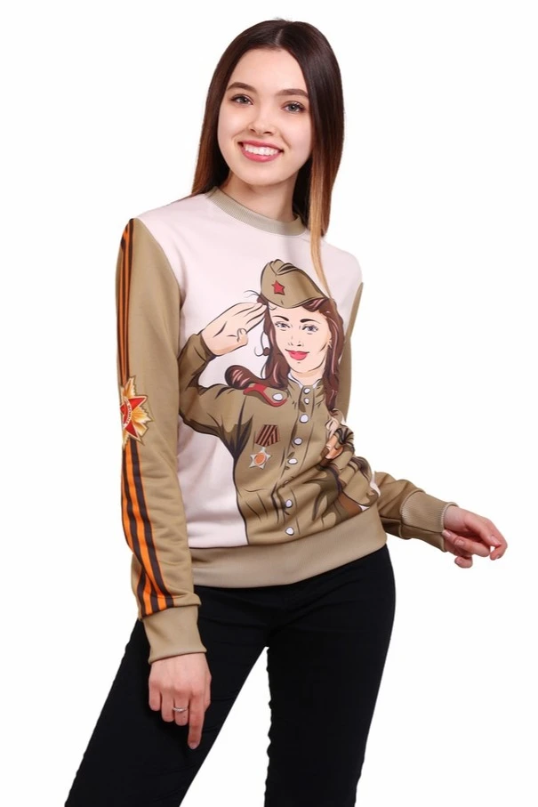 Свитшот Гарри унисекс из футера с полной запечаткой "Victory Day"#1 Свитшот Гарри унисекс из футера с полной запечаткой "Victory Day"#1