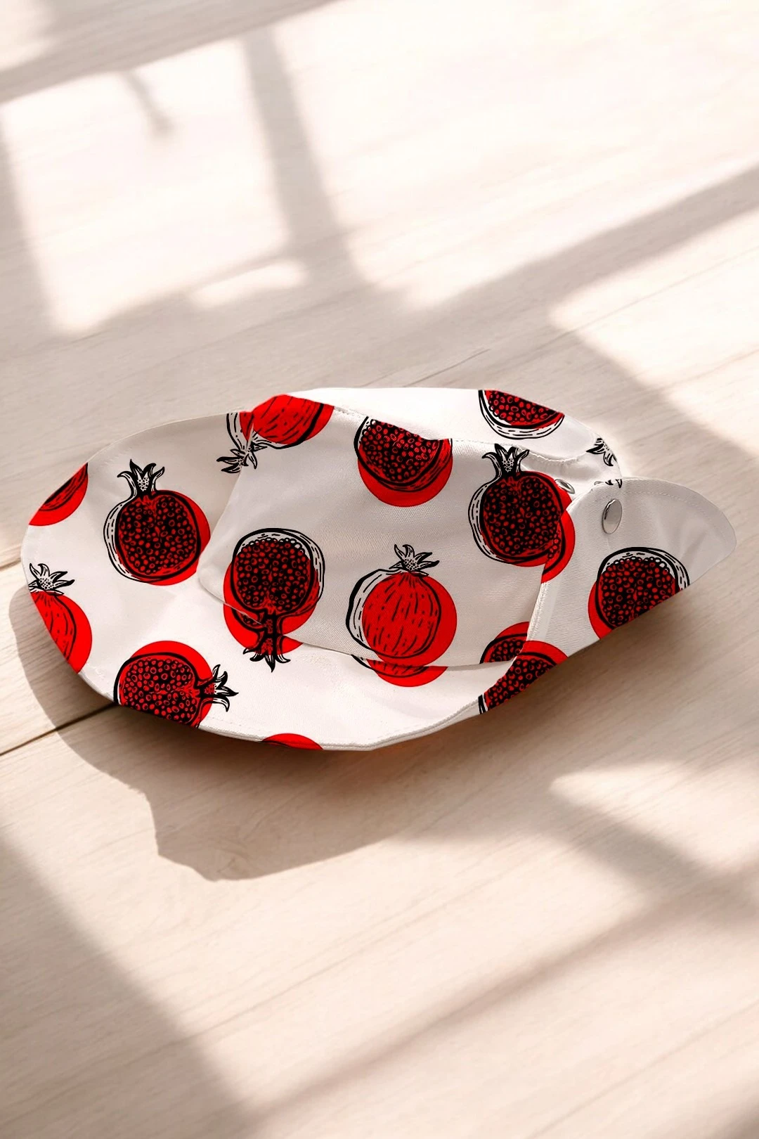 Купить панаму Техас с полями на кнопках, с полной запечаткой "Pomegranate"