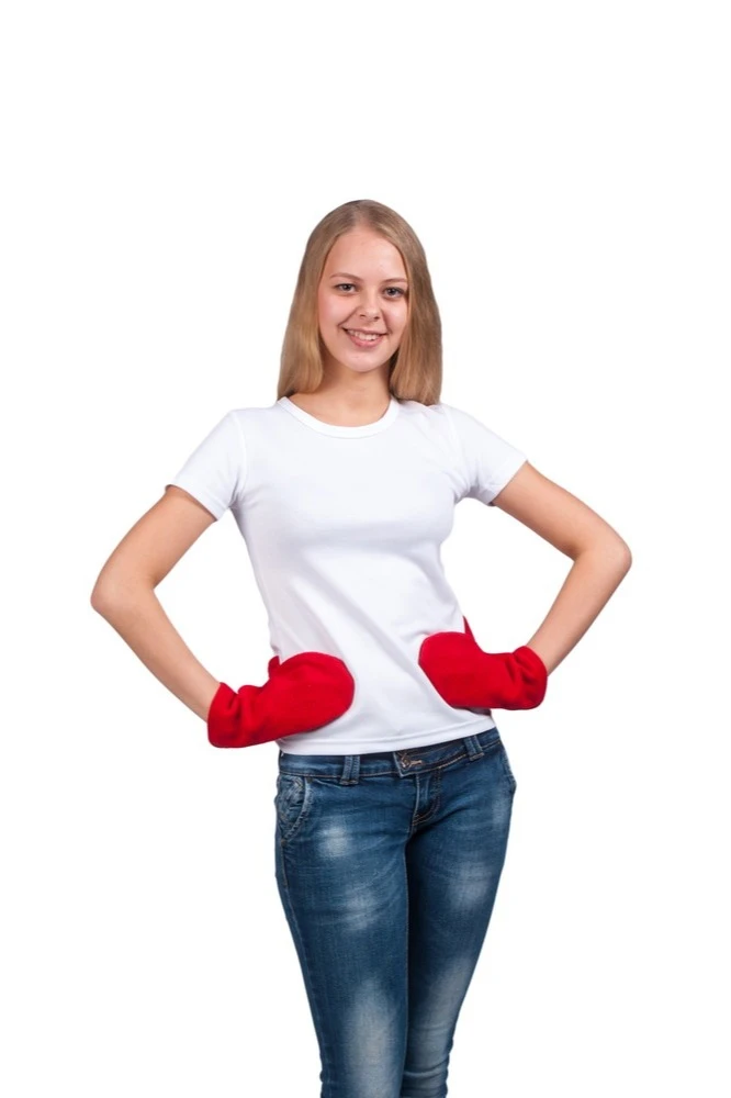 Купить варежки флисовые подростковые красные Купить варежки флисовые подростковые красные