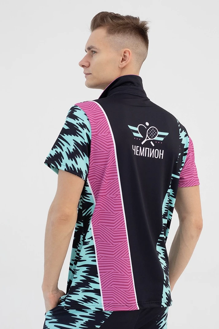 Поло Стар унисекс из ложной сетки с полной запечаткой "Champion"#2
