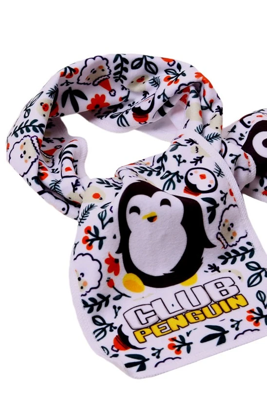 Шарф однослойный утепленный 15х100 см, с полной запечаткой "Club Penguin"#6