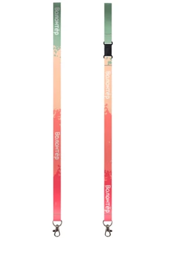 Купить ленту для бейджа блекаут ширина 1,5 см, с карабином-люкс и замком безопасного разрыва, с печатью "Volonter"