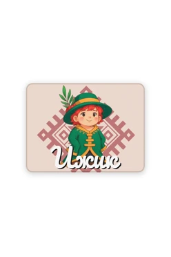 Купить магнит из дерева 6х8 см прямоугольник, с принтом "Izhik"