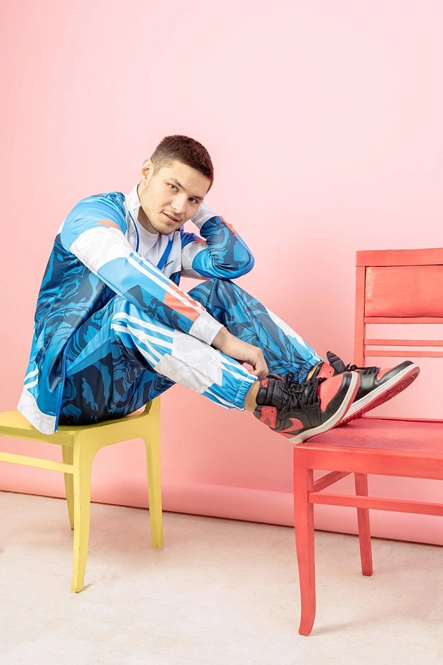 Брюки Экшен зауженные унисекс с полной запечаткой "Pocco sport"#1