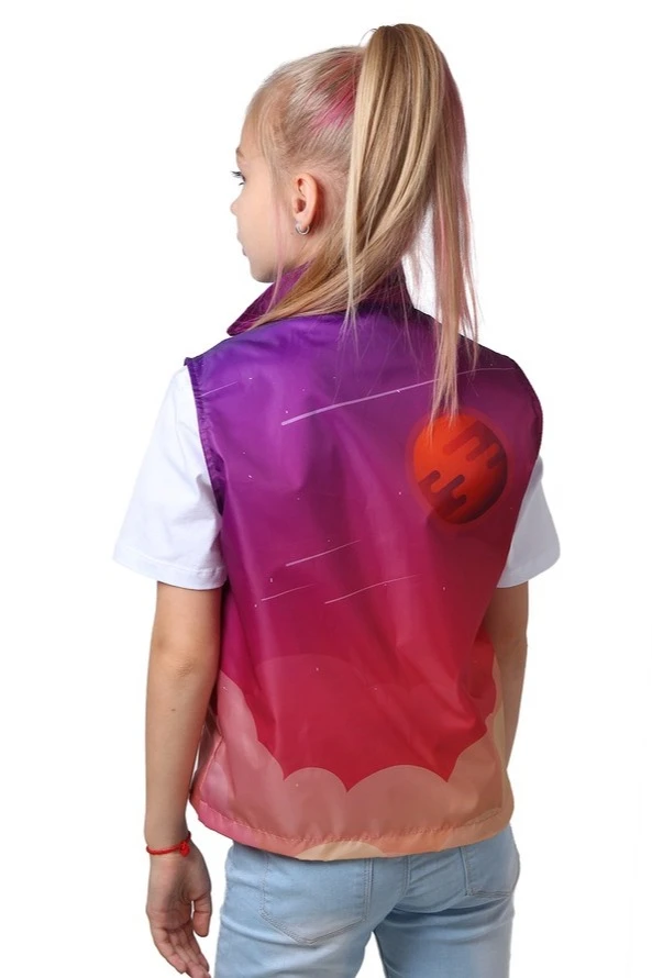 Жилет Брендон без капюшона детский, с полной запечаткой "Space"#1