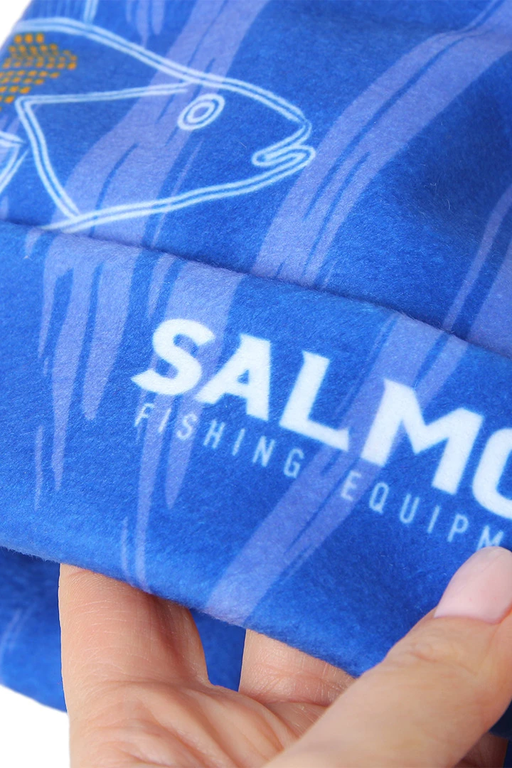 Шапка Лофт флисовая двухслойная взрослая, с полной запечаткой "SALMON"#5