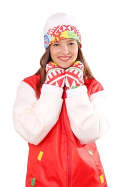 Купить шапку флисовую взрослую "Узоры"