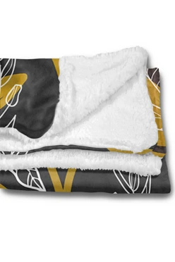 Плед Слипи флисовый 120х140 см (двухслойный), с принтом "Leaves"#1