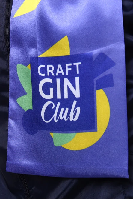 Шарф двухслойный легкий 20х120 см, с полной запечаткой "Craft GIN Club"#3