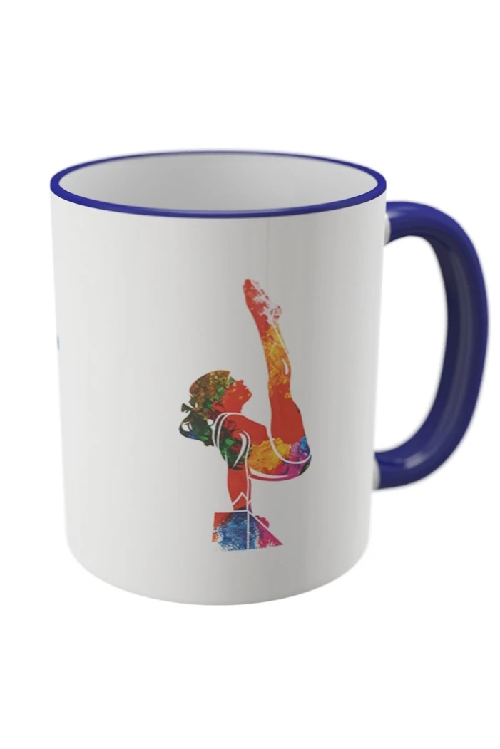 Кружка с цветной каймой и ручкой, с печатью#6 Кружка с цветной каймой и ручкой, с печатью#6