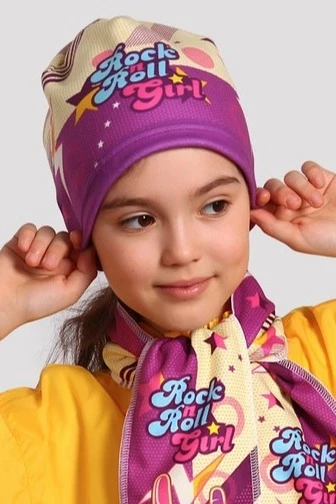 Шапка Лав флисовая однослойная детская, с полной запечаткой#3