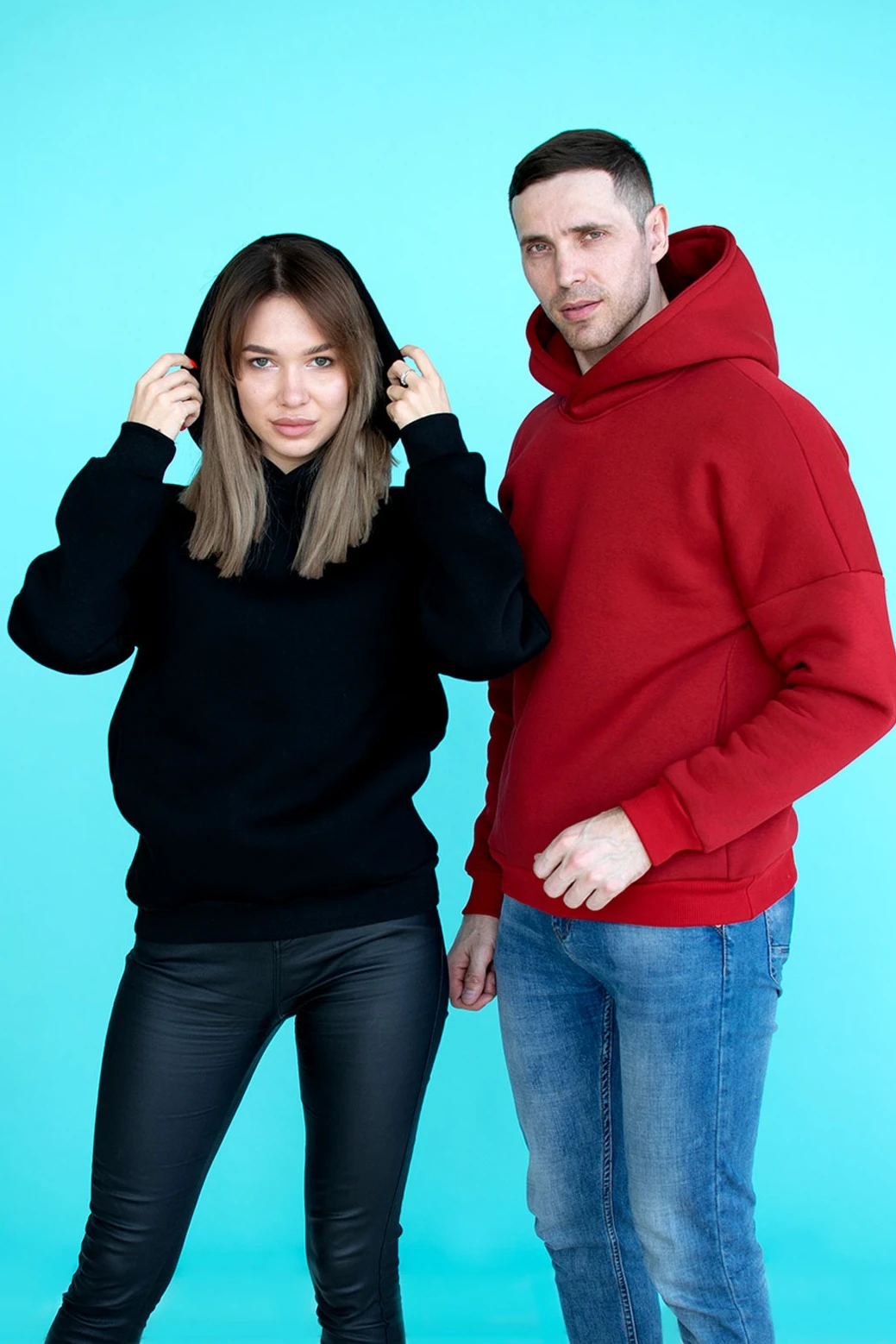 Худи Кинг из футера унисекс, однотонная бордовый#2