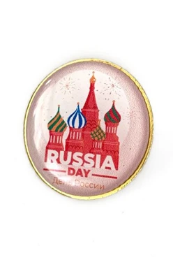 Значок заливной Круг диаметр 17 мм, с печатью#1