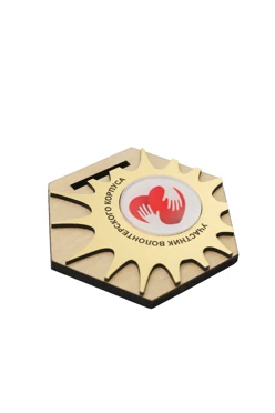 Медаль из фанеры Многоугольник 50х60 мм МФ5013#2