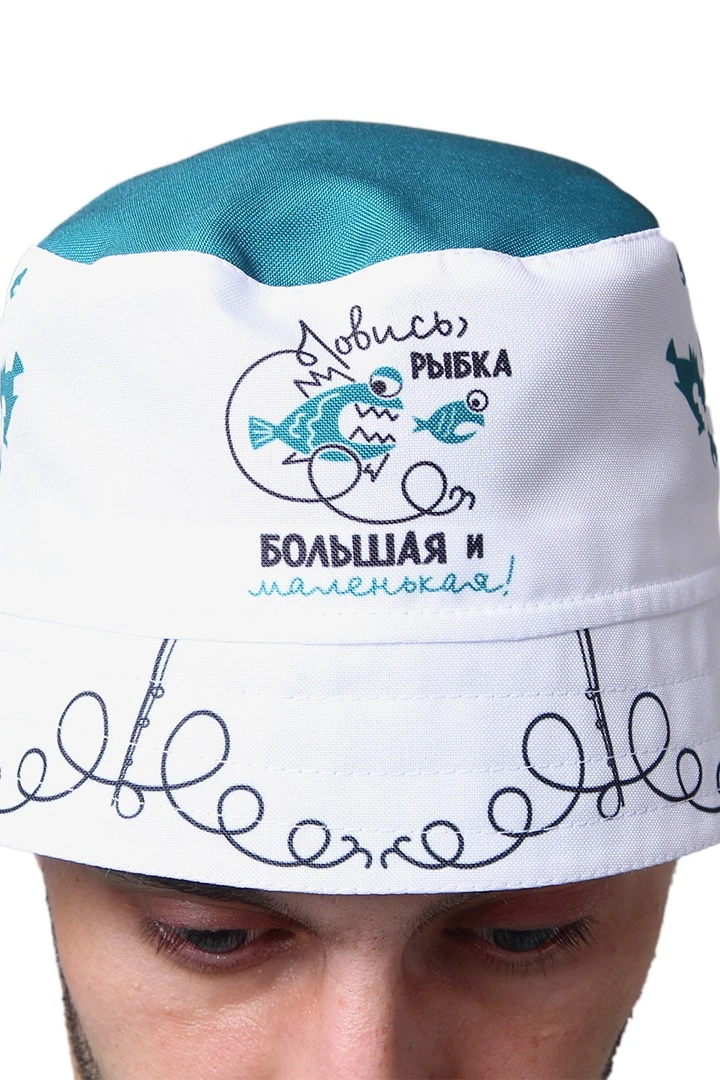 Панама Ямайка с отстроченными полями, с полной запечаткой "Catch fish"#3