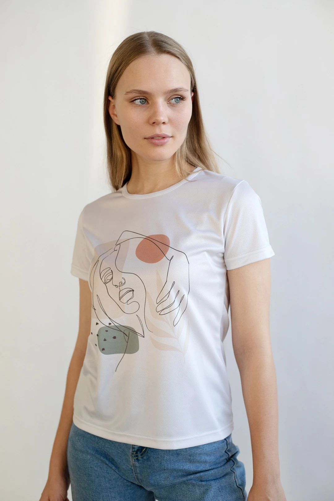 Футболка Гэлэкси женская из примы с полной запечаткой "Portret"#2