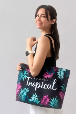 Сумка Тропикана из оксфорда 46х32х12 см, с полной запечаткой#1