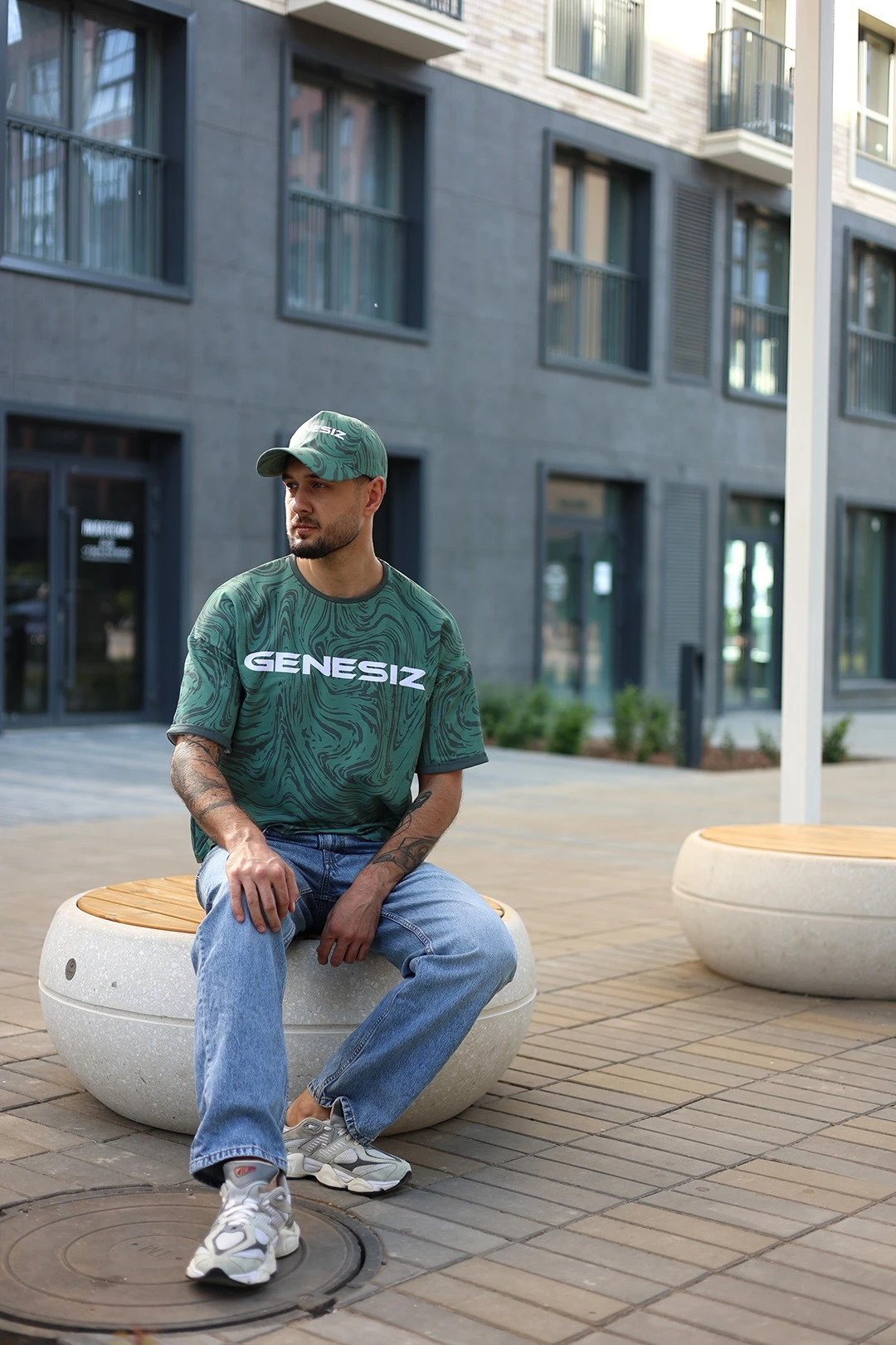 Футболка Бен оверсайз унисекс из кулирки хб с полной запечаткой "Genesiz"#2