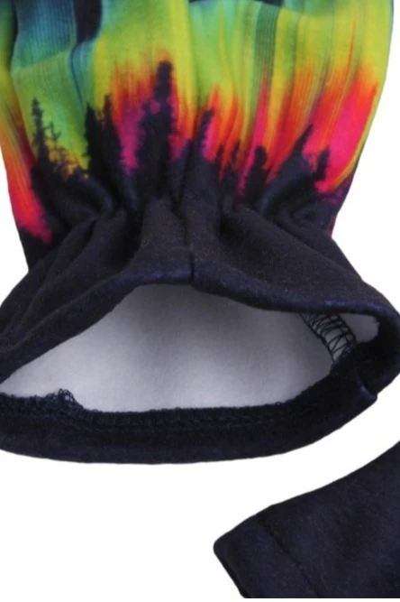 Варежки флисовые однослойные взрослые, с полной запечаткой#5