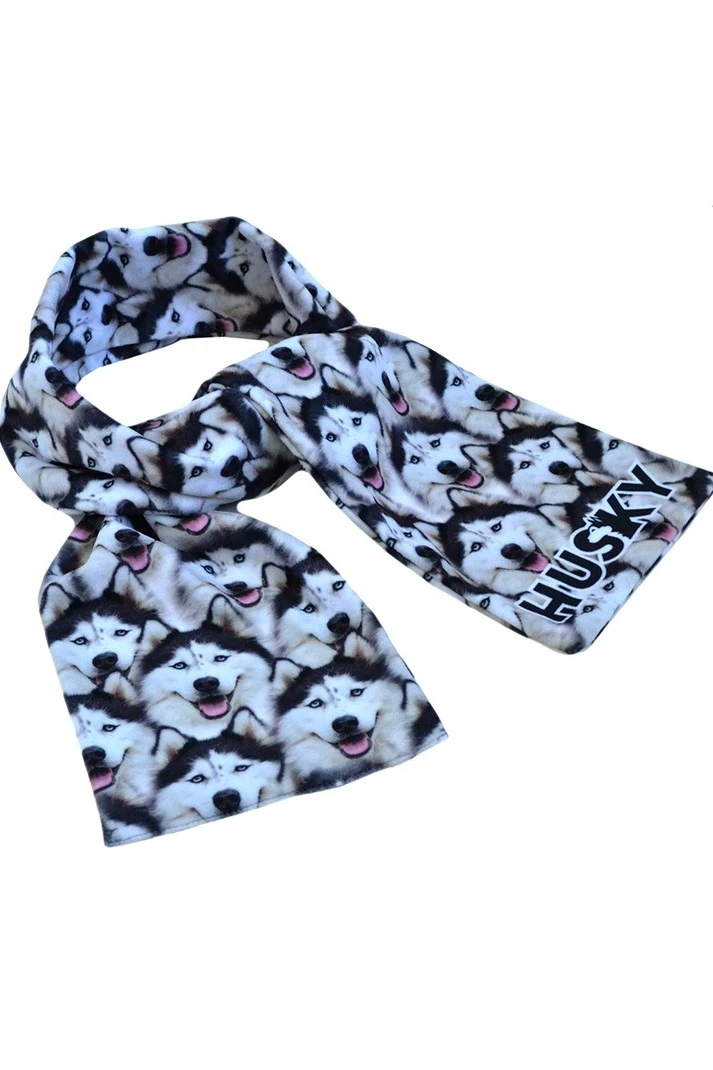 Шарф двухслойный утепленный 15х150 см, с полной запечаткой "Husky"#4