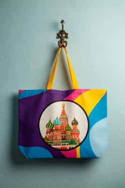 Купить сумку Эко Колор из двунитки 40х30х10 см, печать с двух сторон "Basil's Cathedral colorful"