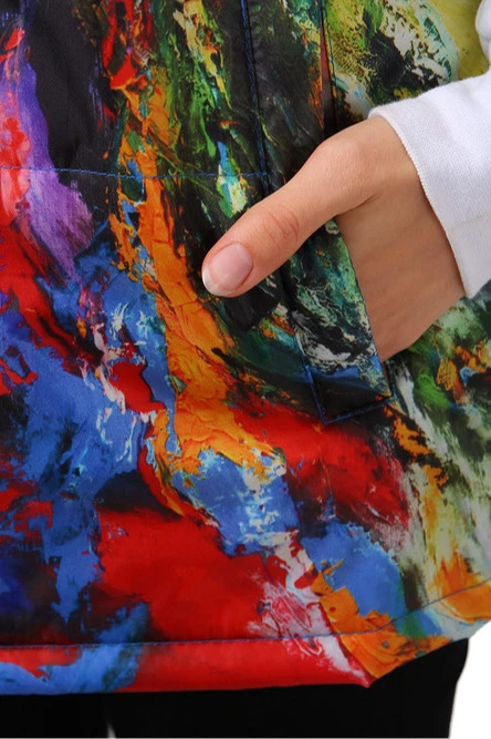 Жилет Портер на синтепоне со стежкой унисекс, с полной запечаткой "Parrots"#4