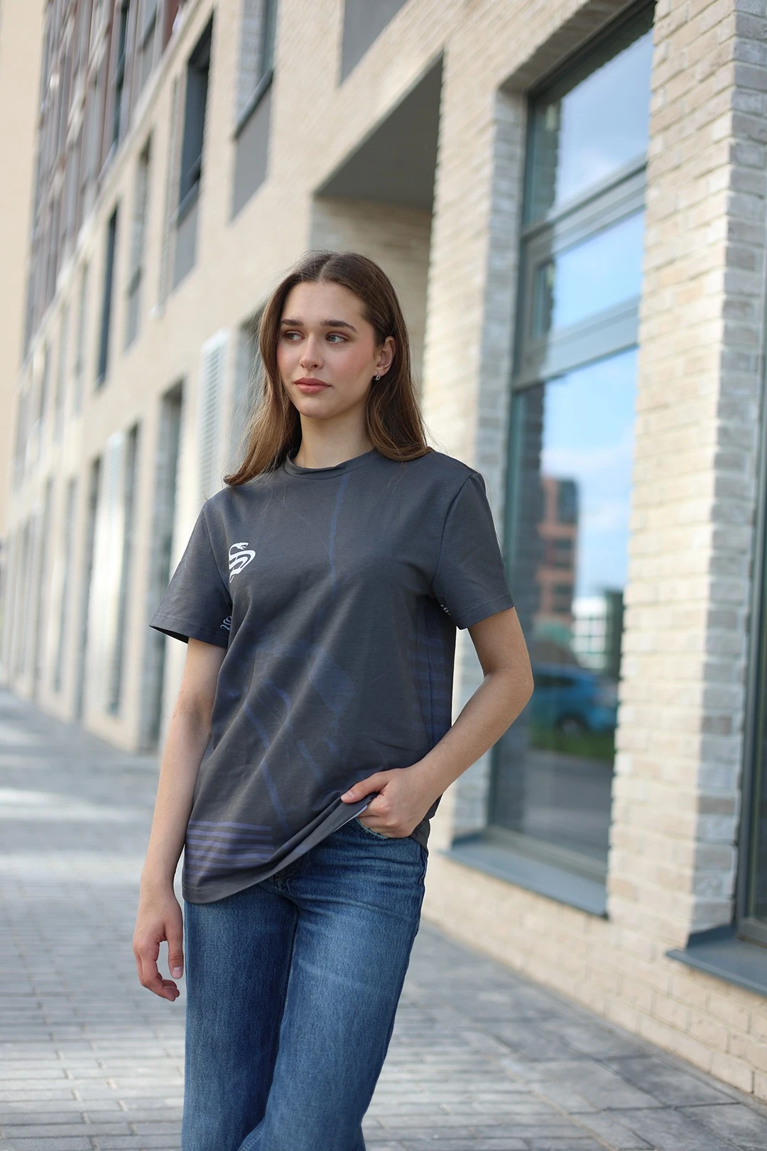 Купить футболку Ларри унисекс из кулирки хб с полной запечаткой "S"