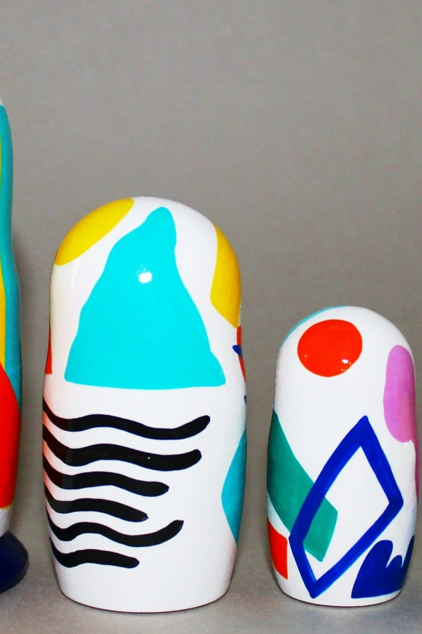 Матрешка средняя глянцевая с индивидуальной росписью, 5 шт#4