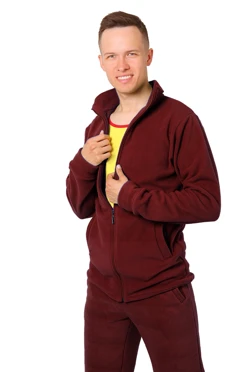 Купить бордовую толстовку Харисон без капюшона унисекс