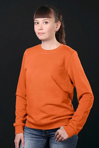 Свитшот Тревис из футера унисекс, однотонная оранжевая#5 Свитшот Тревис из футера унисекс, однотонная оранжевая#5