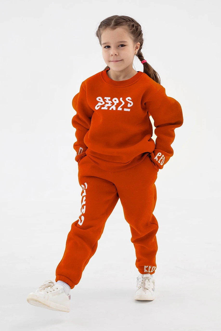 Купить свитшот Тревис из футера детский, однотонный оранжевый
