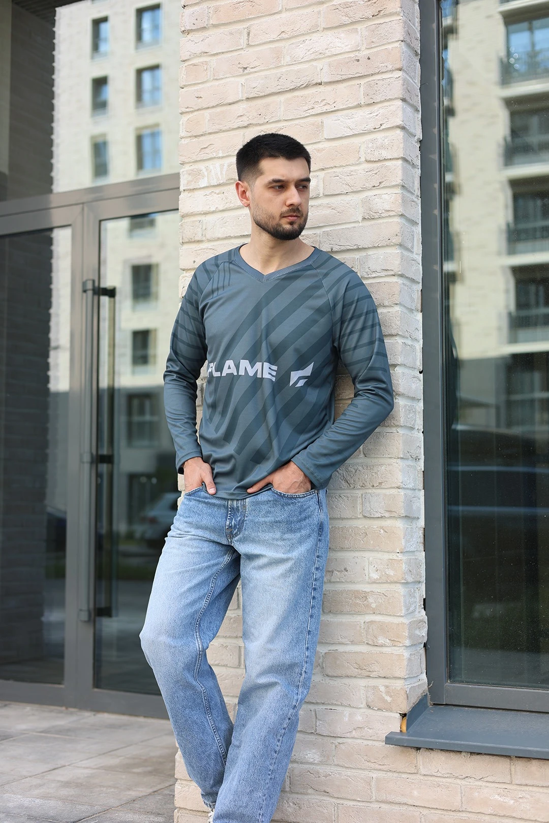 Лонгслив Спэйс Плюс унисекс с полной запечаткой "Flame"#1