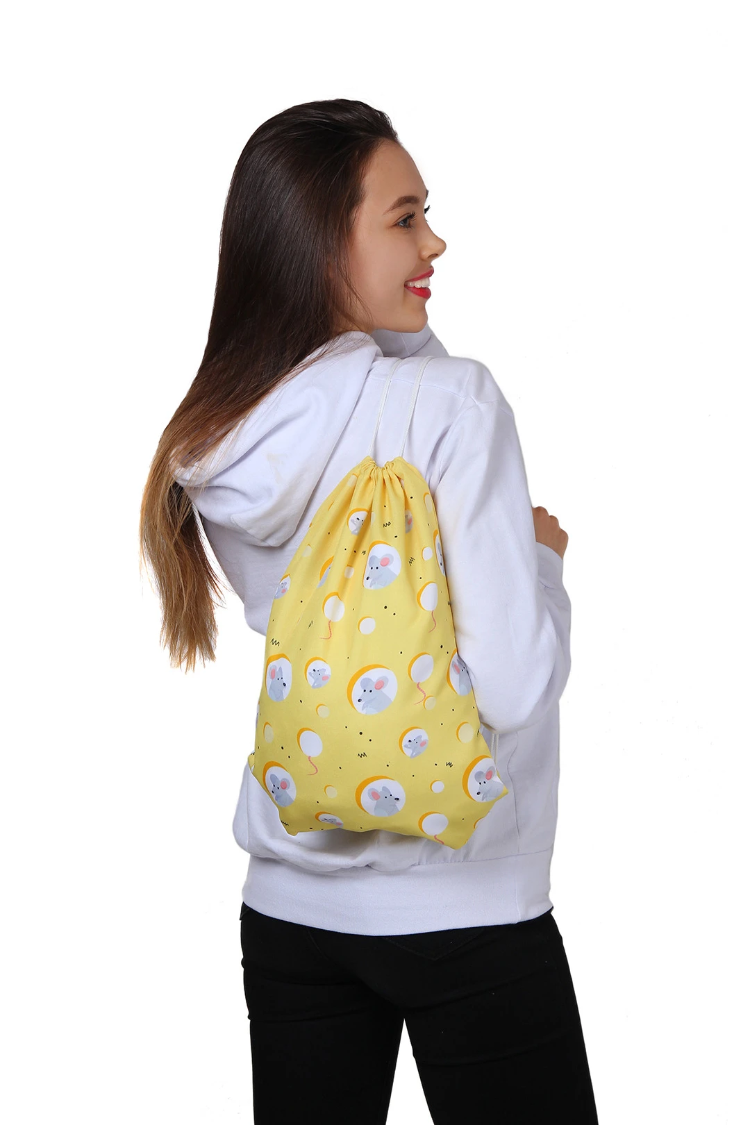 Рюкзак Уолкер из габардина 30х40 см с люверсами, с полной запечаткой "Mouse in cheese"#2