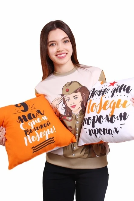 Подушка 50х50 см, с принтом "9 May"#2