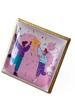 Значок заливной Квадрат 17х17 мм, с печатью#1