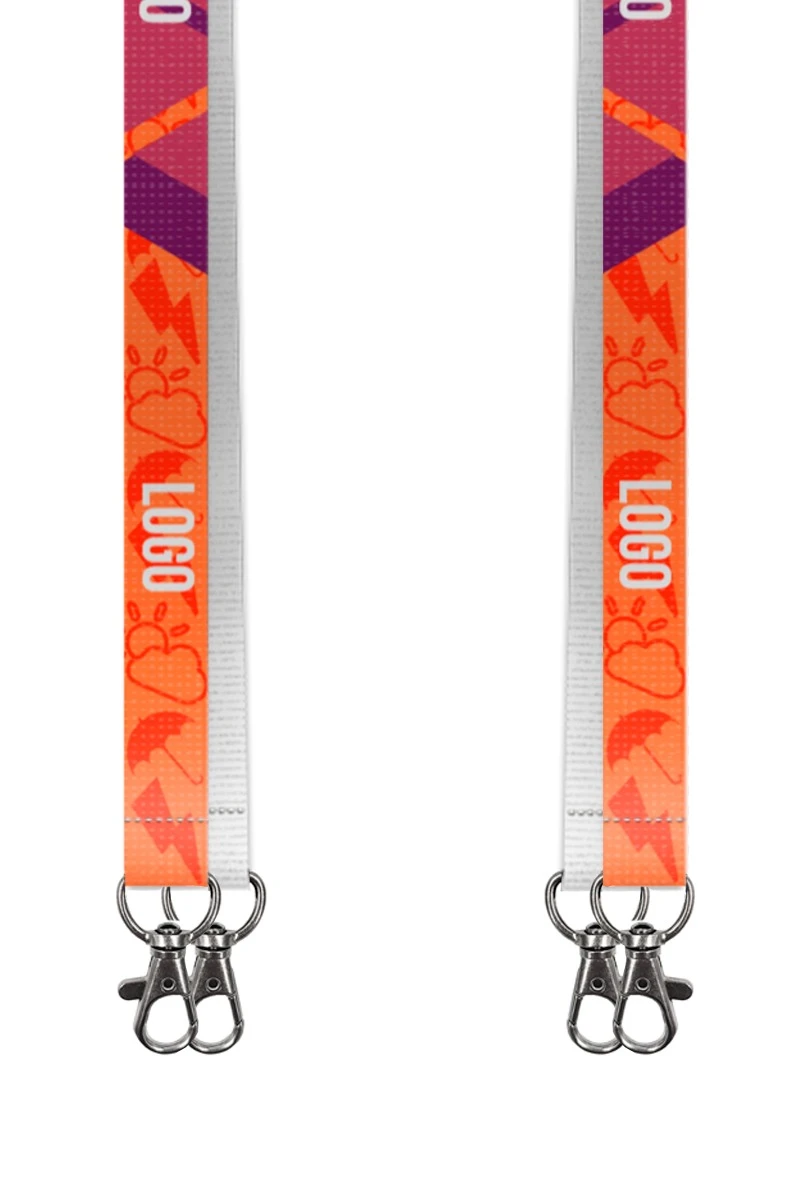 Купить ленту для бейджа блекаут ширина 2 см, с двумя карабинами-люкс, с печатью "Logo 3"