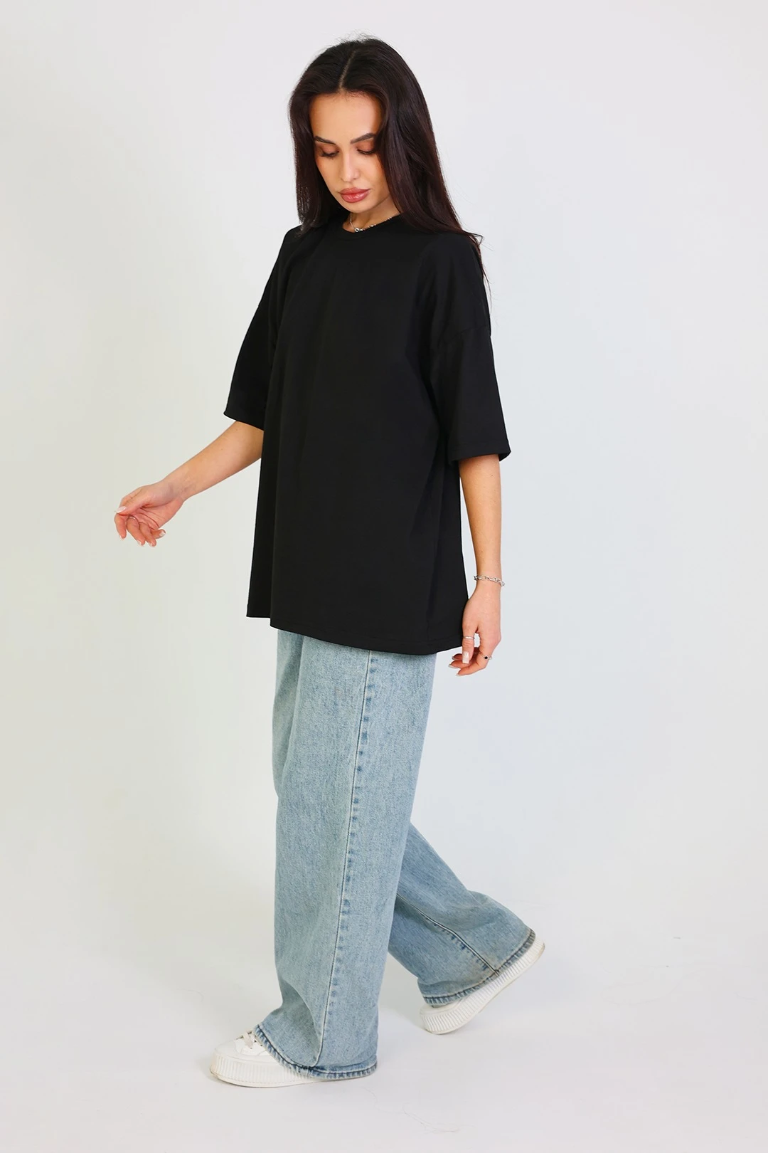 Футболка Ричмонд оверсайз унисекс однотонная (хлопок), черная#1