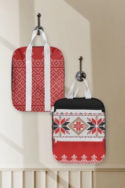 Купить сумку-рюкзак Победа из оксфорда 28х36 см с карабином, с принтом "Udmurt patterns"