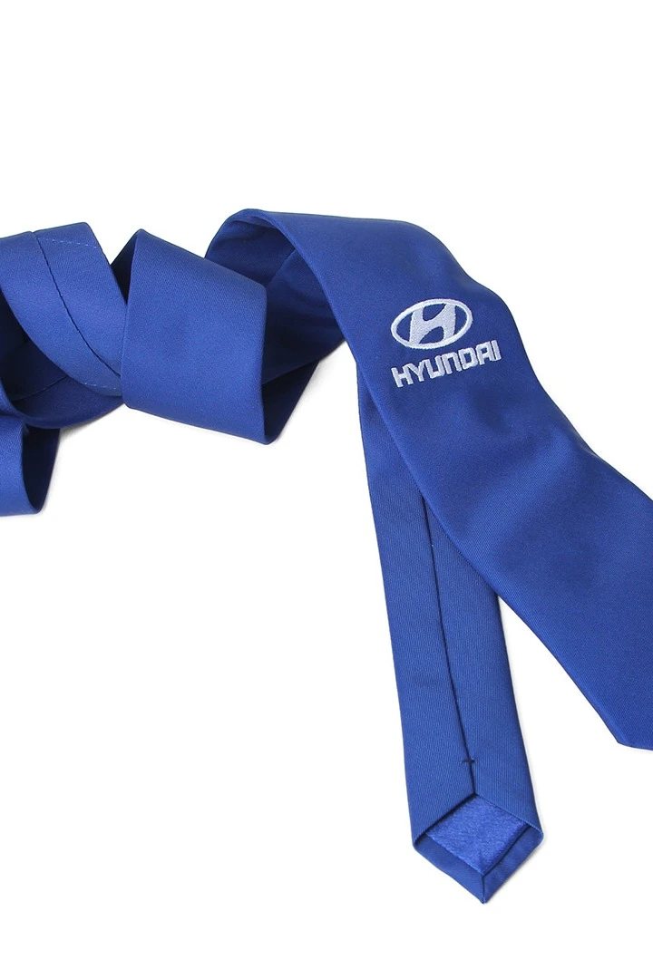 Галстук Босс с вышивкой из адверты мужской, с полной запечаткой "Hyundai"#7 Галстук Босс с вышивкой из адверты мужской, с полной запечаткой "Hyundai"#7